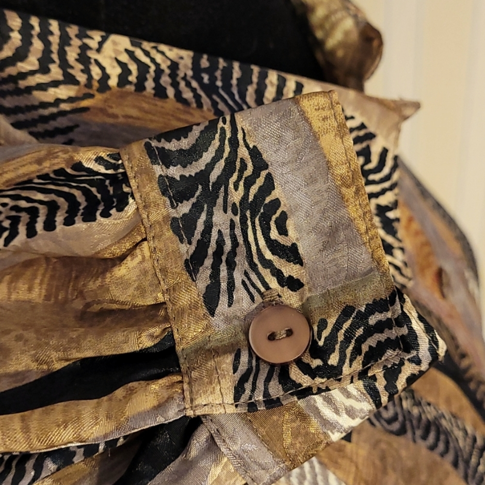 Tanjay Button Up Collared Long Sleeve Blouse Geom… - image 4